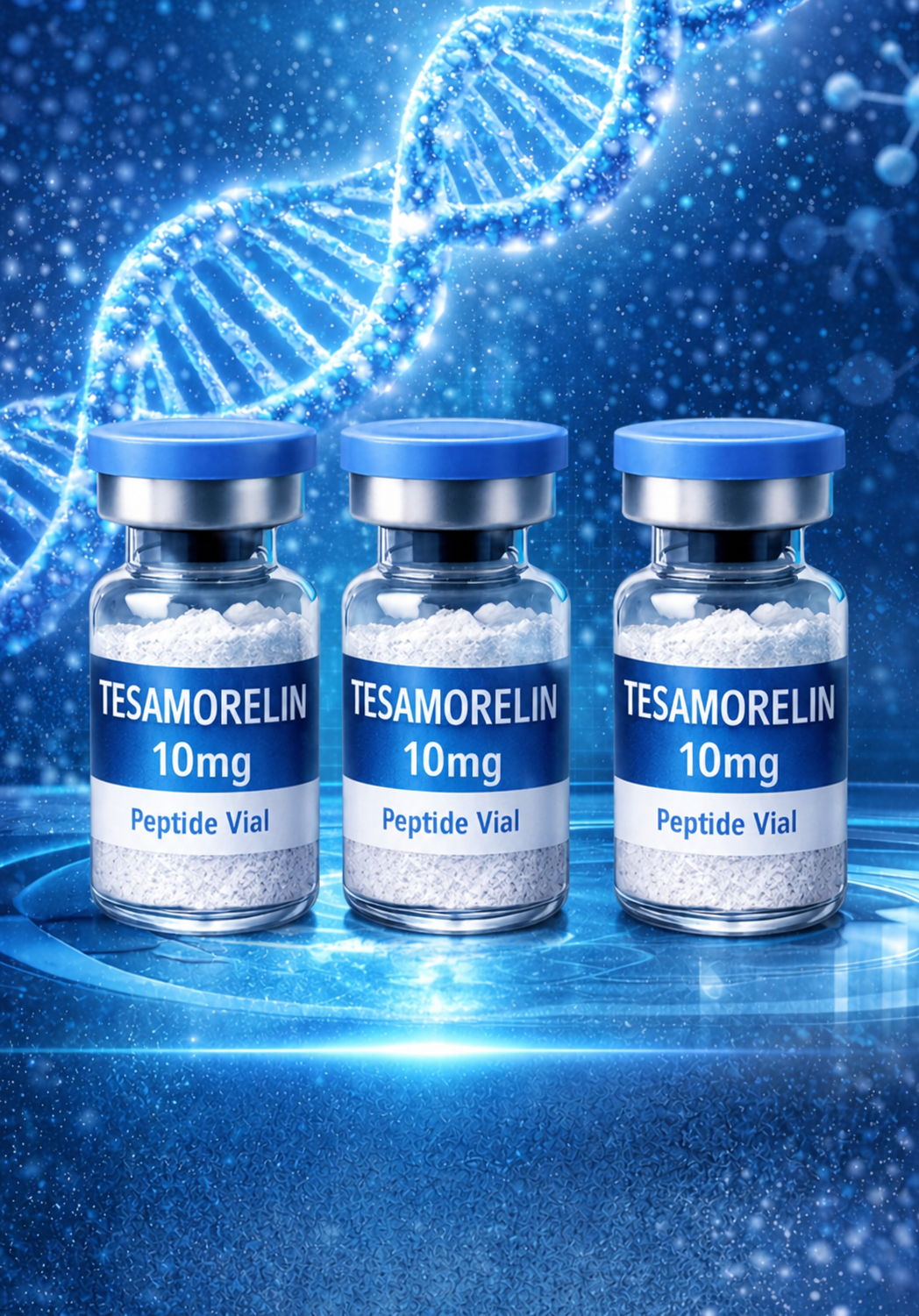 Tesamorelin 30mg (10mg x3) + woda bakteriostatyczna – Wyraźna redukcja tkanki tłuszczowej (szczególnie brzuch)
