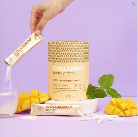 Colladrop® Beauty, kolagen HMG™ 10000 mg, mango, saszetki 30 szt. - obrazek 3