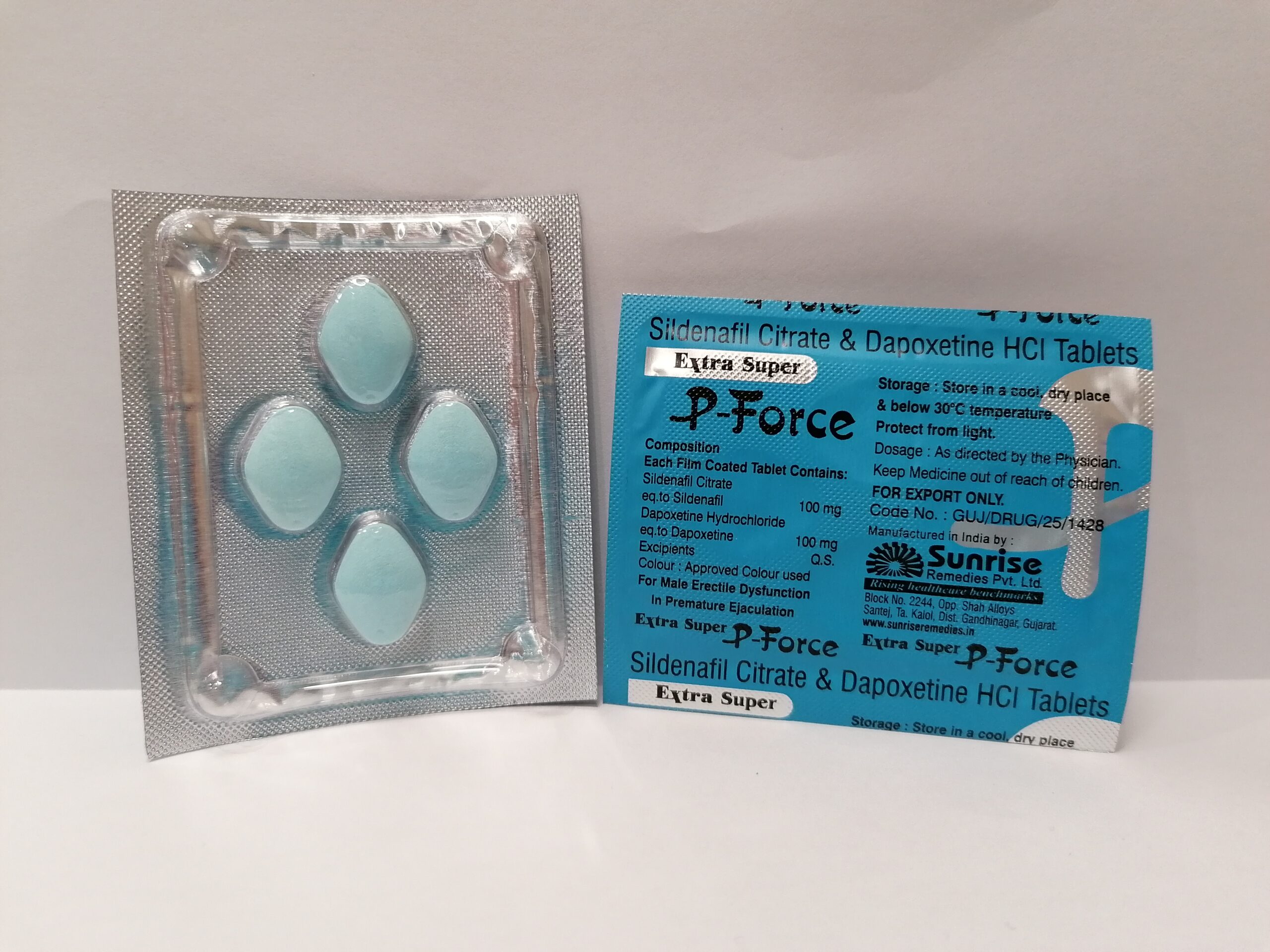 Extra Super D-Force Sildenafil 100mg Dapoxatine 100mg 4tab
