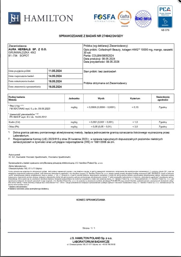 Colladrop Beauty, kolagen HMG 10000 mg, ananas, saszetki 30 szt. - obrazek 7