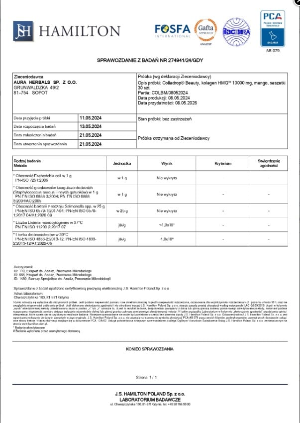 Colladrop Beauty, kolagen HMG 10000 mg, ananas, saszetki 30 szt. - obrazek 6