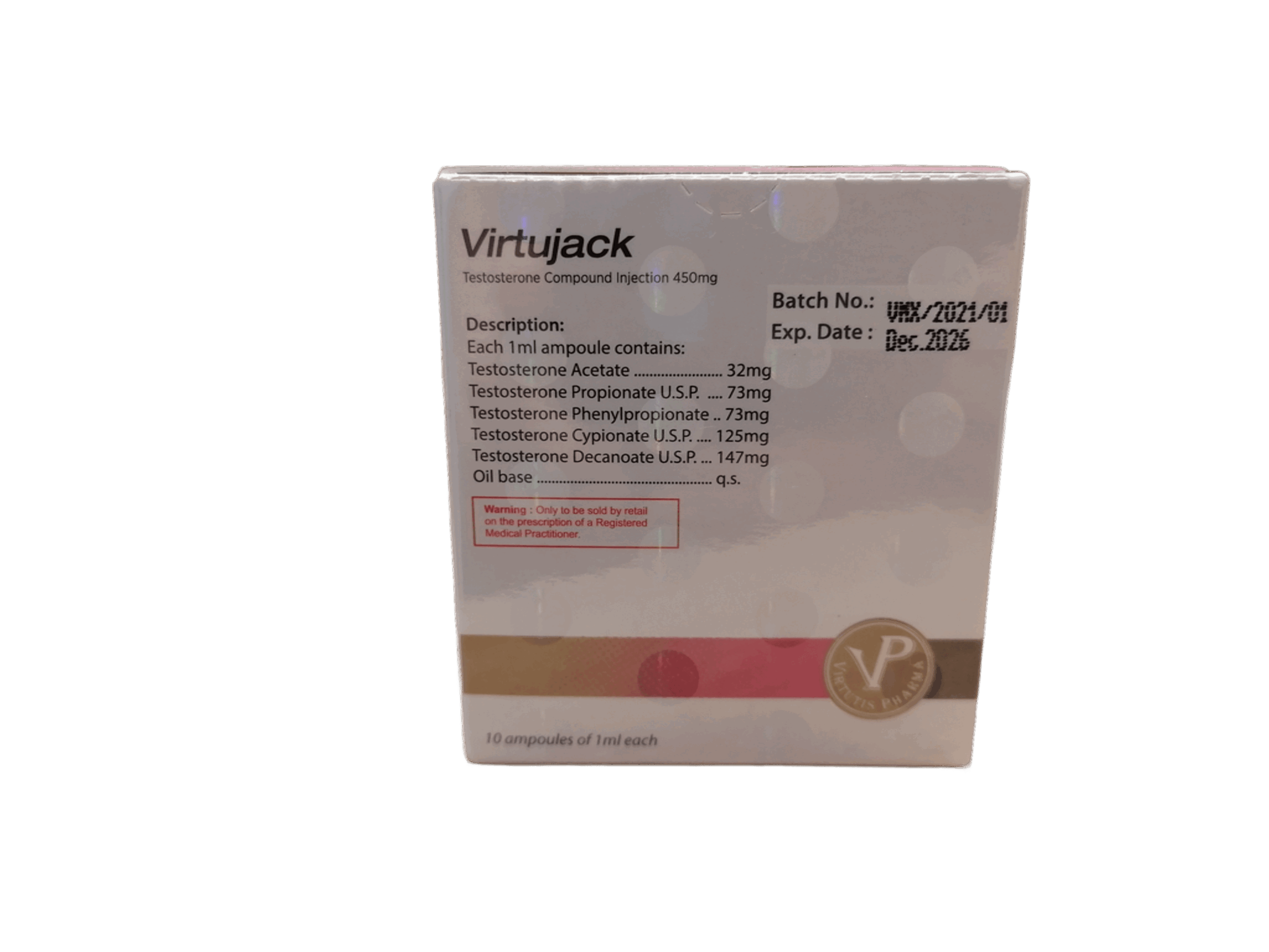 Sustanon 450mg 10 x 1ml Virtutis Pharma - obrazek 2