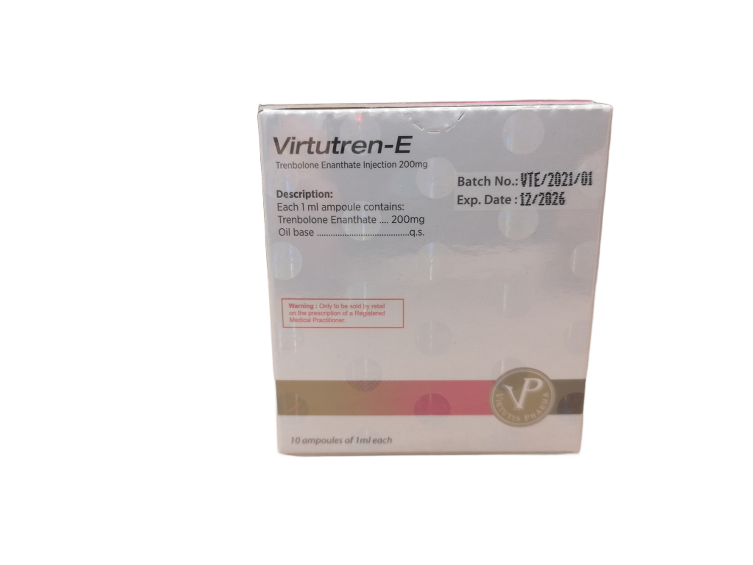 Trenbolone Enanthate 200mg 10x1ml Virtutis Pharma - obrazek 2